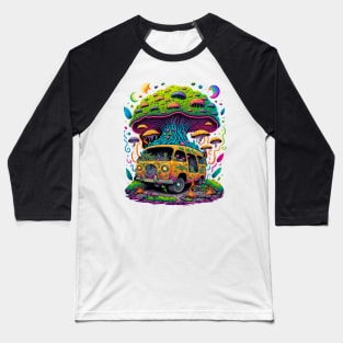 Trippy Mushroom Van Baseball T-Shirt